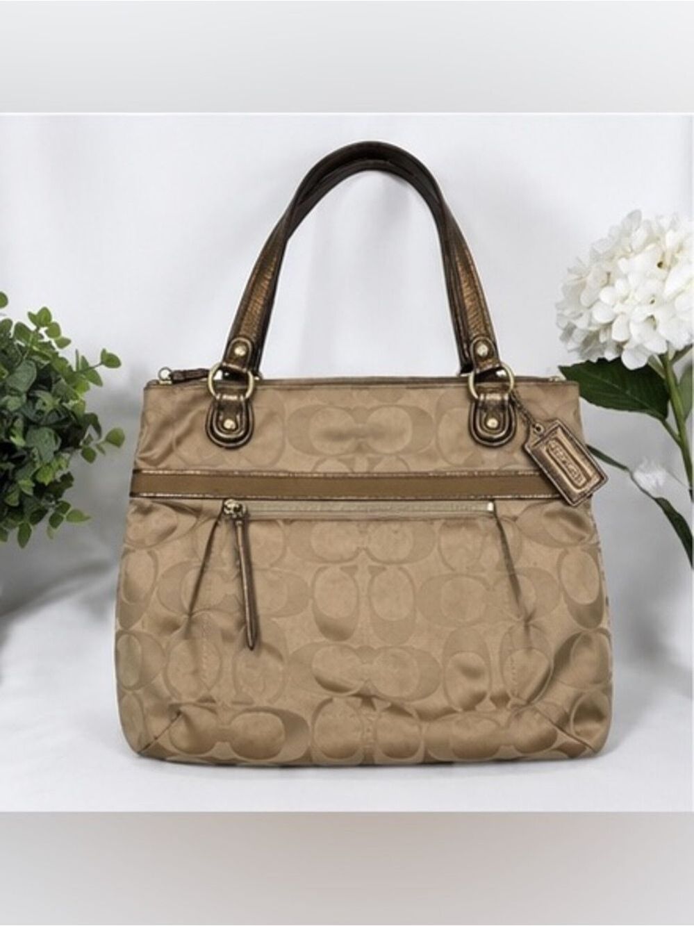 Coach Poppy Signature Sateen Glam Tote 18988